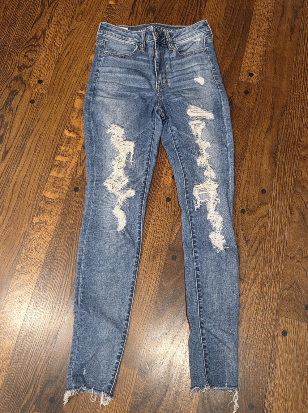 American Eagle Outfitters Distressed Blue Denim Jeggings
